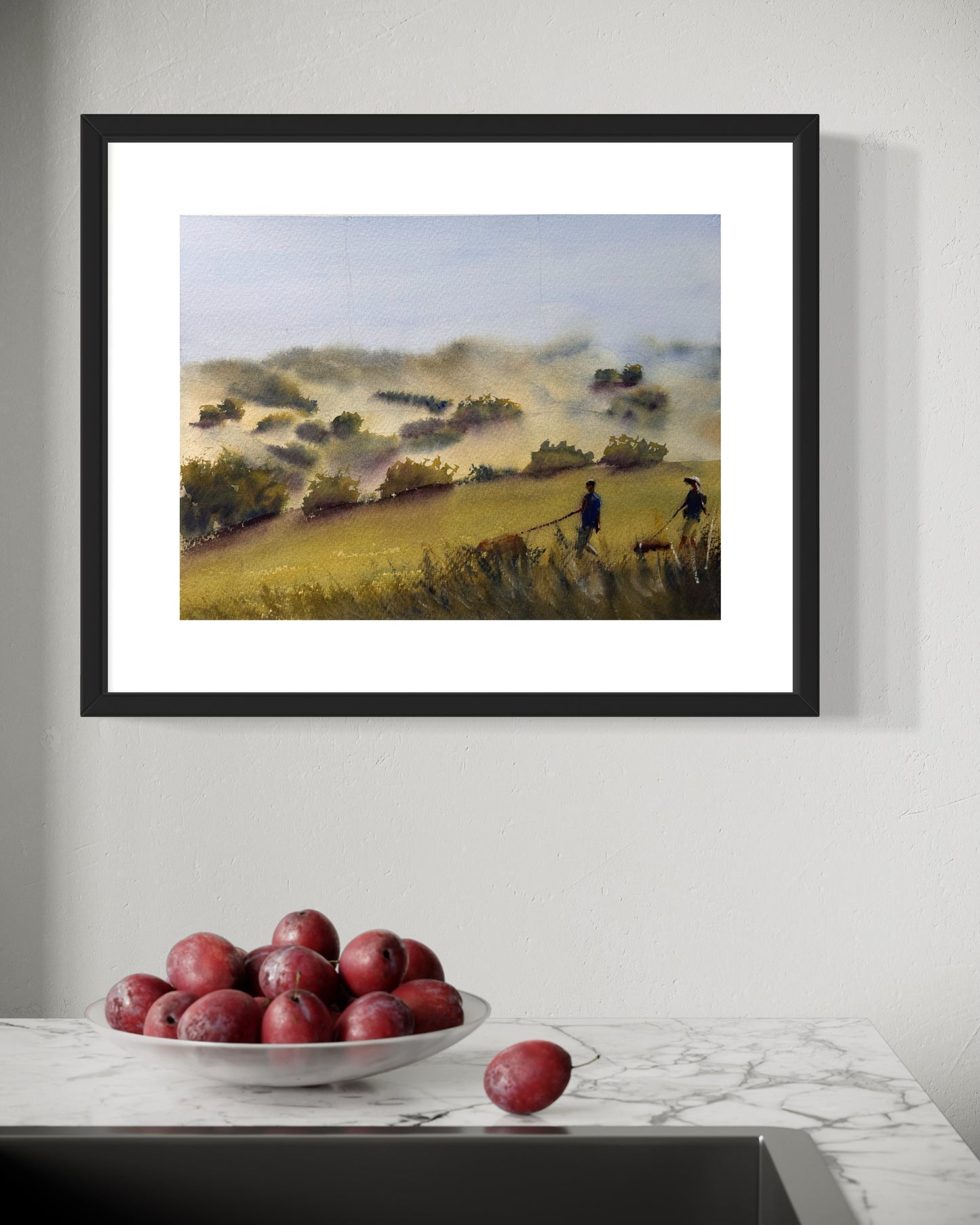 "Into the haze, side by side" original watercolor painting