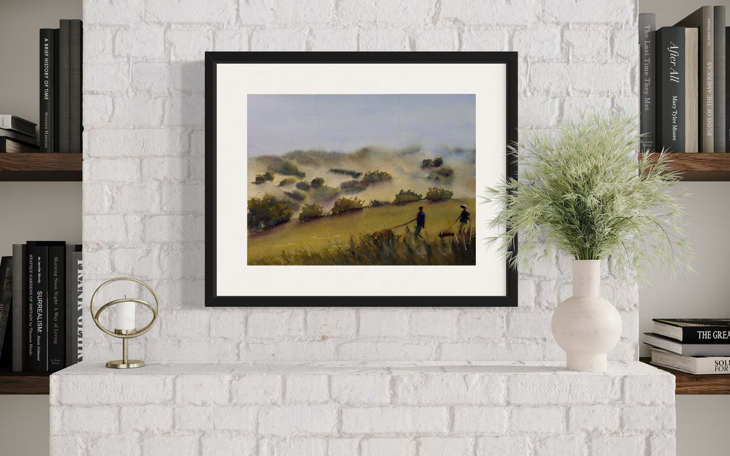 "Into the haze, side by side" original watercolor painting