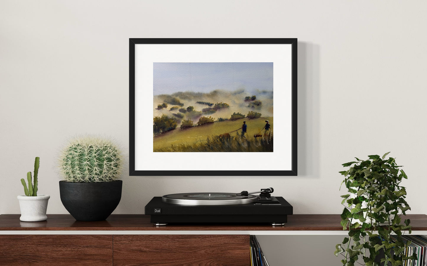 "Into the haze, side by side" original watercolor painting