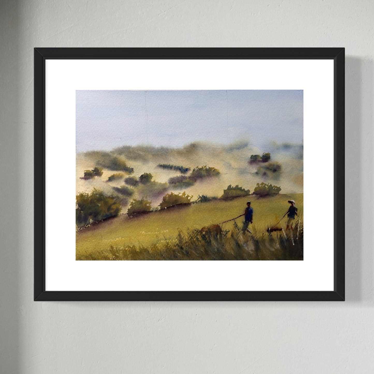 "Into the haze, side by side" original watercolor painting