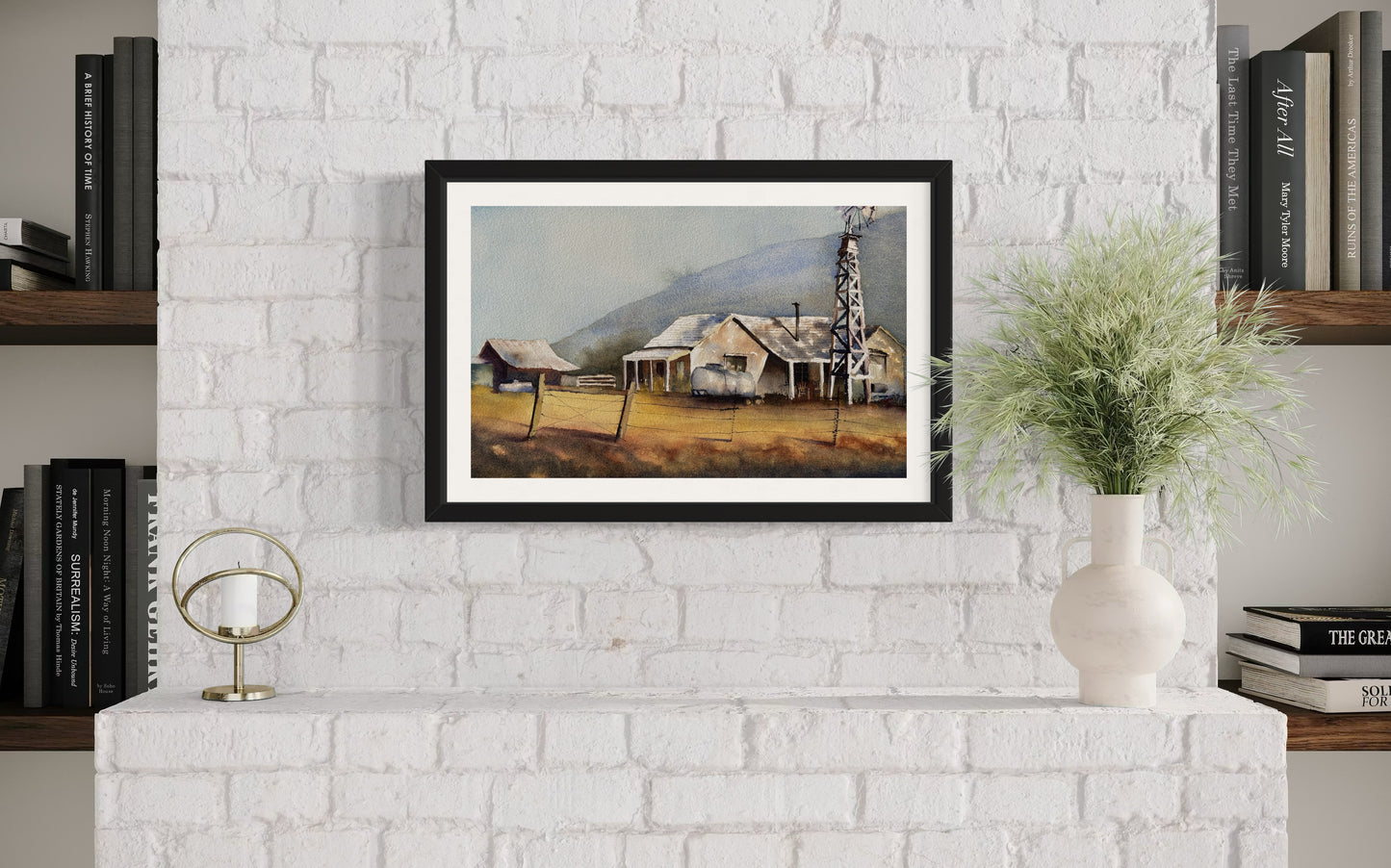 "Where the fences lean" original watercolor painting (Copy)