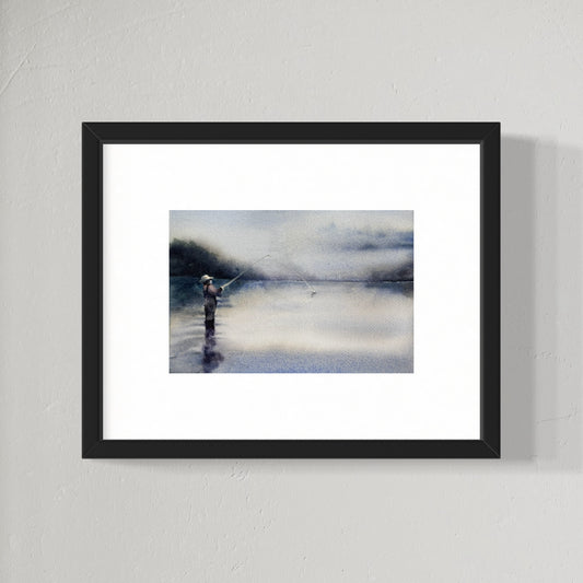 "Casting into the unknown" original watercolor painting