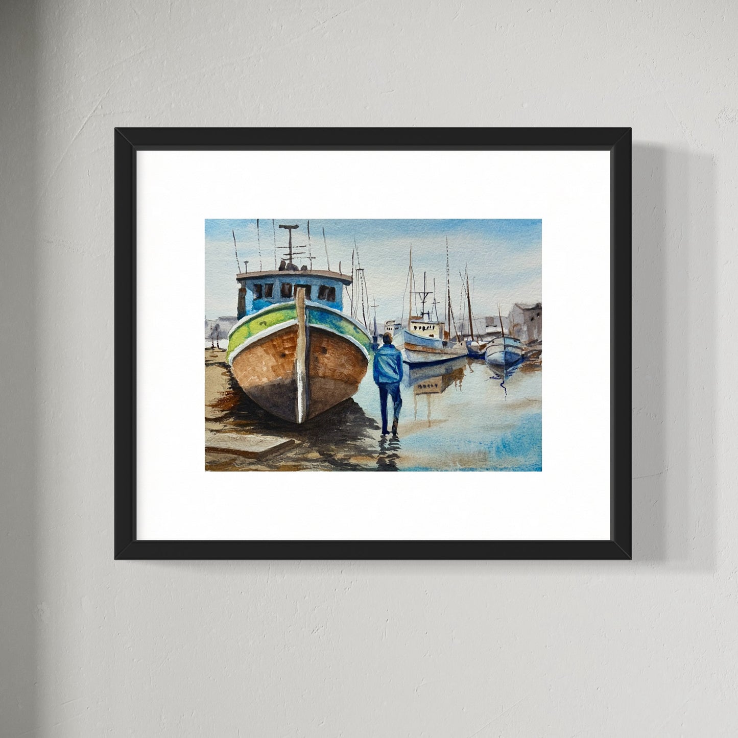 "Harbor thoughts" original watercolor painting