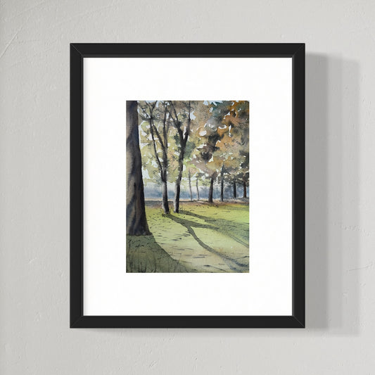 "Time slows beneath the canopy" original watercolor painting